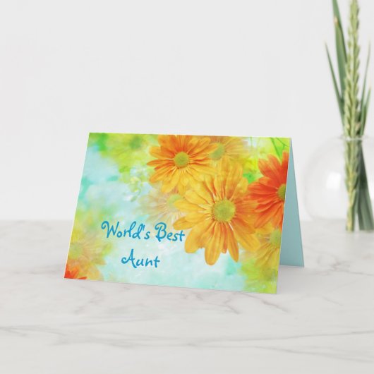 Beste Tante Daisy Floral Kaart (Voorkant)