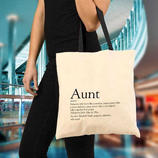 Beste tante-definitie van de wereld tote bag