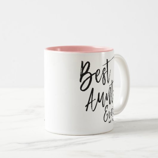 Beste tante Ever | Aangepaste scriptstijl Tweekleurige Koffiemok (Voorkant rechts)