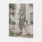 Beste tante Ever | Citaat- en fotocadeau Glas Ornament (Voorkant links)