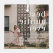 Beste tante Ever | Citaat- en fotocadeau Glas Ornament (Achterkant)