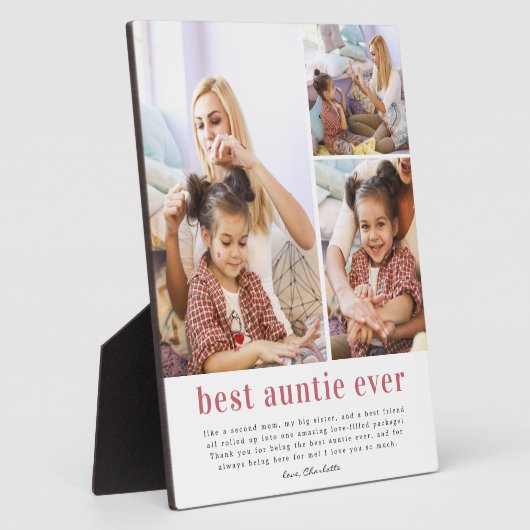 Beste tante Ever | Moderne fotocollage Plaque Fotoplaat (Zijkant)