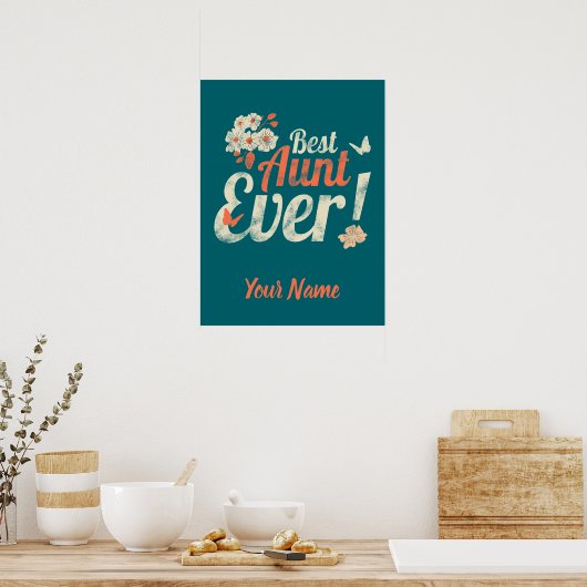 Beste tante Ever  tante Birthday Godmoeder Poster (Keuken)