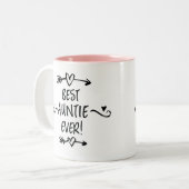 Beste tante Ever Tweekleurige Koffiemok (Voorkant links)