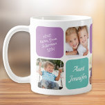 Beste tante fotocollage koffiemok<br><div class="desc">Vier een favoriete tante met deze aangepaste foto-mok met een 5-fotocollage van haar nichten en neven,  hun namen,  haar naam,  "Beste tante ooit" en "Ik hou van je" of "We houden van je",  en of ze tante,  tante,  Tia,  enz. wordt genoemd.</div>