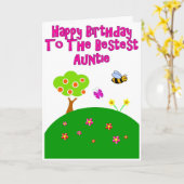 Beste Tante Happy Birthday Garden Wenskaart Kaart (Gele Bloem)