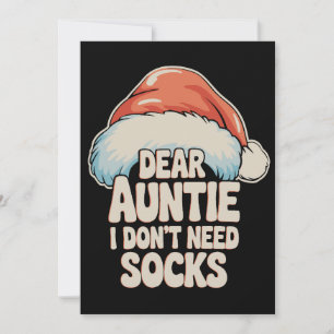 Beste Tante Ik Heb Geen Sokken Kerstman Hoed Kerst Kaart