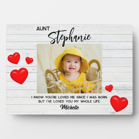 Beste tante nichtje neefje Moederdag zuster foto Fotoplaat (voorkant)