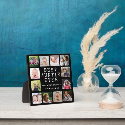 Beste tante ooit 12 Fotocollage Keepsake Zwart Fotoplaat (Insitu)