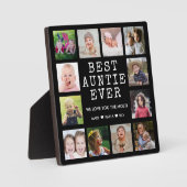 Beste tante ooit 12 Fotocollage Keepsake Zwart Fotoplaat (Voorkant)