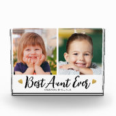 Beste Tante Ooit 2 Afbeelding Collage Hart Keepsak Fotoblokken (Voorkant)