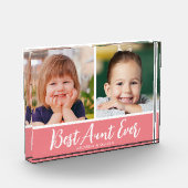 Beste Tante Ooit 2 Afbeelding Collage Roze Keepsak Fotoblokken (Links)