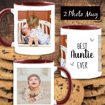 Beste tante ooit 2 foto collage wit mok<br><div class="desc">Twee grotere fotocollage beste tante ooit ontwerp sjabloon. Makkelijk om de foto's te veranderen! Kies gewoon uw favoriete afbeeldingen en gebruik de aanpassingsopties.</div>