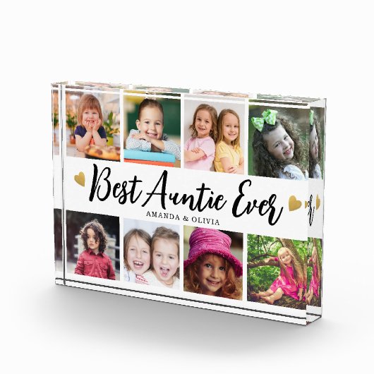 Beste tante ooit 8 Afbeelding Collage Heart Keepsa Fotoblokken (Rechts)