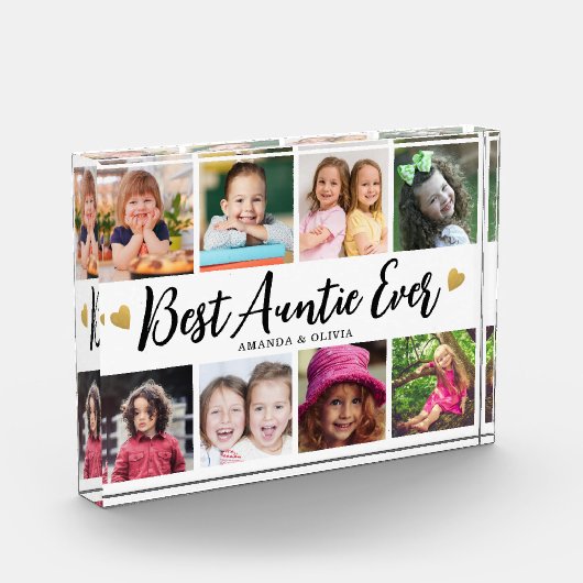 Beste tante ooit 8 Afbeelding Collage Heart Keepsa Fotoblokken (Links)