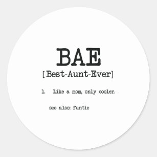 Beste tante ooit BAE Cool Auntie Giften Ronde Sticker