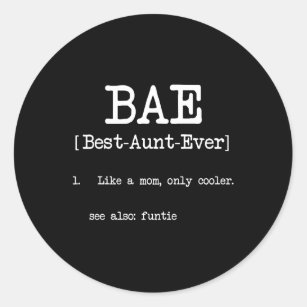 Beste tante ooit BAE Cool Auntie Giften Ronde Sticker