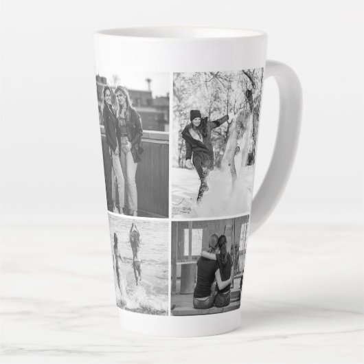 Beste tante ooit citaat aangepaste fotocollage roz latte mok (Rechterhoek)