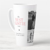 Beste tante ooit citaat aangepaste fotocollage roz latte mok (Linkerhoek)