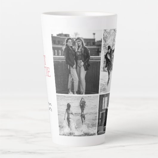 Beste tante ooit citaat aangepaste fotocollage roz latte mok (Voorkant)