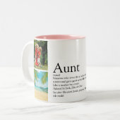 Beste tante ooit definitie 4 foto collage tweekleurige koffiemok (Voorkant links)