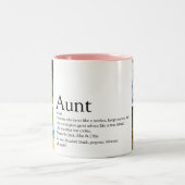 Beste tante ooit definitie 4 foto collage tweekleurige koffiemok (Center)