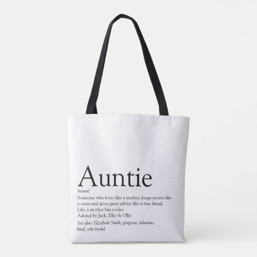 Beste tante ooit, definitie moderne tante tote bag (Achterkant)