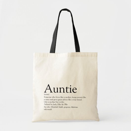 Beste tante ooit, definitie tante tote bag (Voorkant)