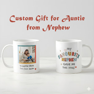 Beste Tante Ooit Foto & Naam Aangepast Neef Cadeau Koffiemok