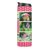 Beste tante ooit fotocollage roze en wit thermosbeker (Geroteerd rechts)