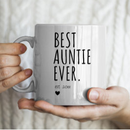 Beste tante ooit - gepersonaliseerd jaar koffiemok