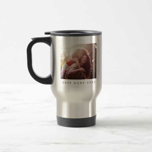 Beste tante ooit Gepersonaliseerde foto geschenk Reisbeker (Links)