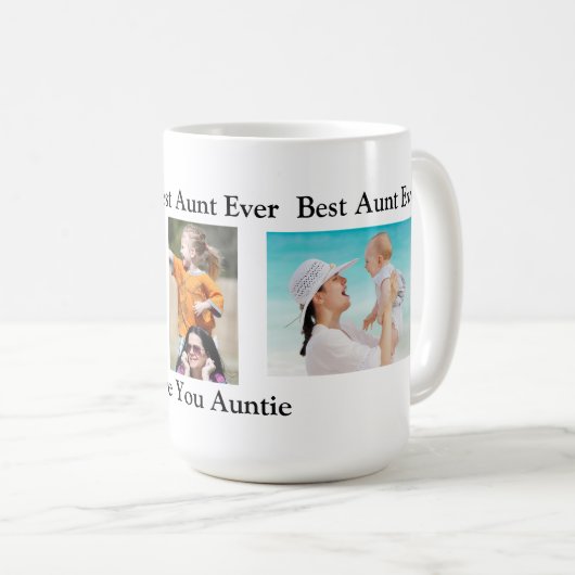 Beste tante ooit | Gepersonaliseerde foto Koffiemok (Voorkant rechts)