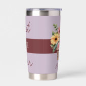 Beste tante ooit gerbera bloemen paarse geïsoleerde drinkbeker (Links)