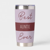 Beste tante ooit gerbera bloemen paarse geïsoleerde drinkbeker (Voorkant)