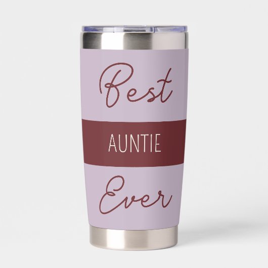 Beste tante ooit gerbera bloemen paarse geïsoleerde drinkbeker (Voorkant)