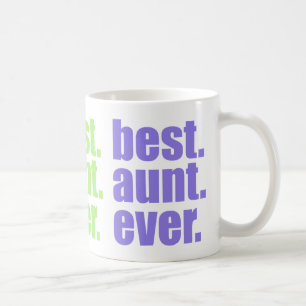 Beste tante ooit in Violet, Groen en Koraal Koffiemok