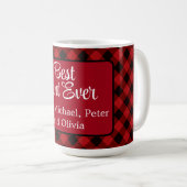 Beste tante ooit Kerstmis klassieker Red Plaid Hol Koffiemok (Voorkant rechts)
