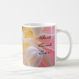 Beste tante ooit! Koffiekop Beker Roze Dahlia Bloe Koffiemok