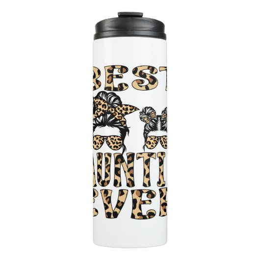Beste tante ooit Leopard Plaid Moederdag Thermosbeker (Voorkant)