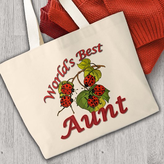 Beste tante ooit lieveheersbeestje grote tote bag
