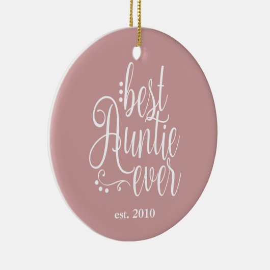 Beste tante ooit Mauve Keramisch Ornament (Rechts)