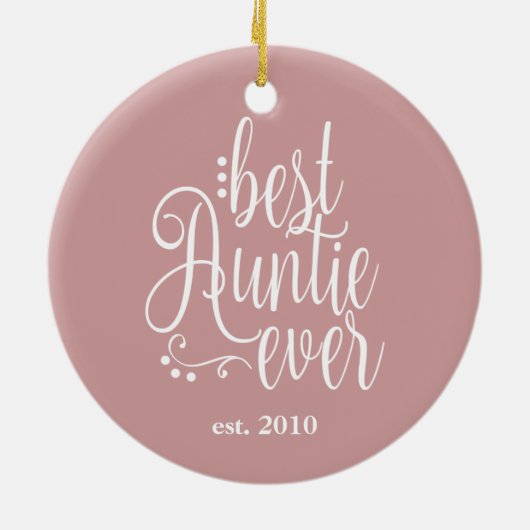 Beste tante ooit Mauve Keramisch Ornament (Achterkant)