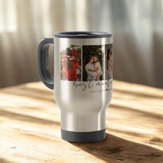 Beste Tante Ooit Modern Script 4 Foto's Collage Gi Reisbeker