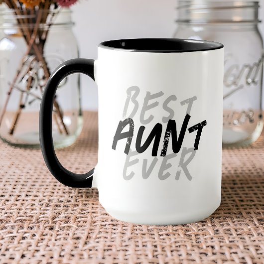 Beste tante ooit modern zwart-wit grunge mok