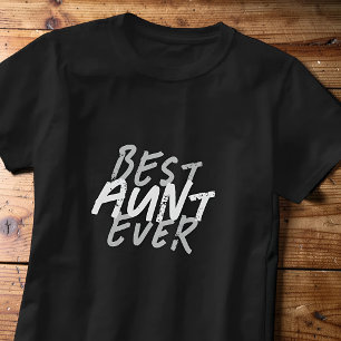Beste tante ooit modern zwart-wit grunge t-shirt