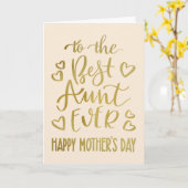 Beste tante ooit Moederdag Typografie in goud Kaart (Gele Bloem)