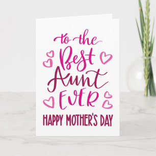 Beste tante ooit Moederdag typografie in roze Kaart