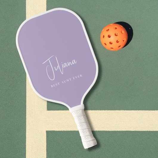 Beste tante ooit Monogram Script Lavendel Pickleball Paddle