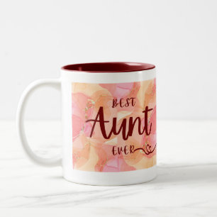 Beste tante ooit multicolor roze tweekleurige koffiemok